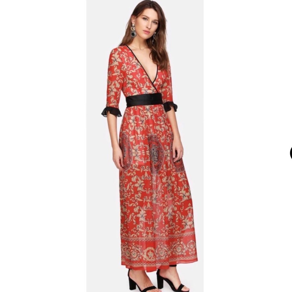 Nasty Gal “Feeling Baroque” Casual Maxi Dress